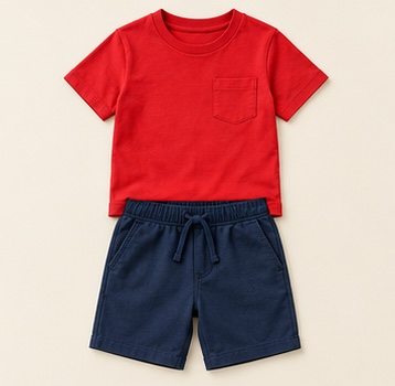 Red Playtime Tee and Shorts Set