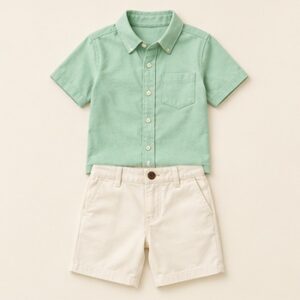 Mint Green Shirt and Shorts Set