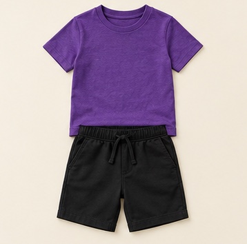 Purple Everyday Tee and Shorts Set
